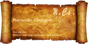 Marosán Csongor névjegykártya